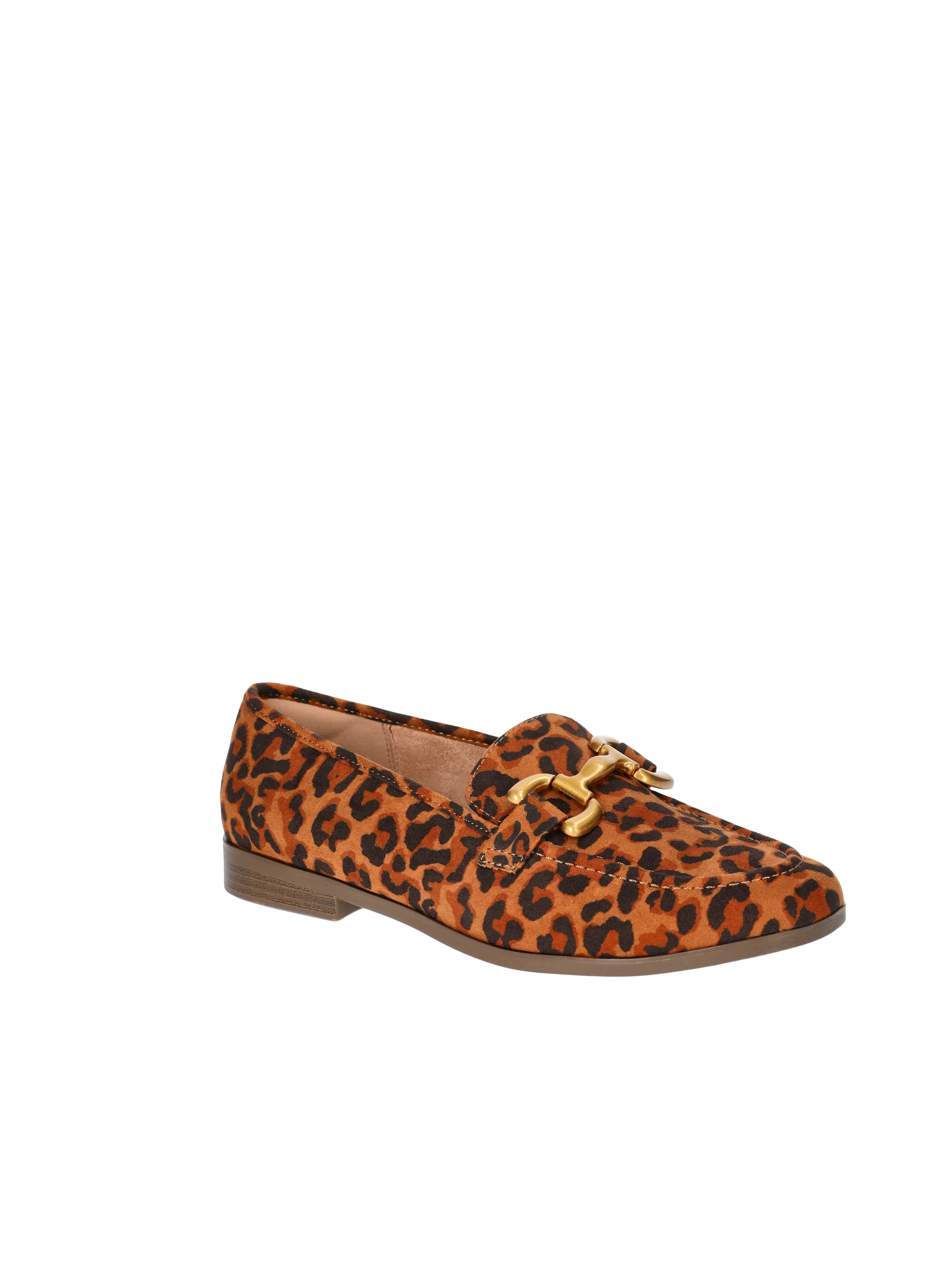 Time and Tru Women's Leopard Faux Suede Loafers with Buckles | Walmart (US)