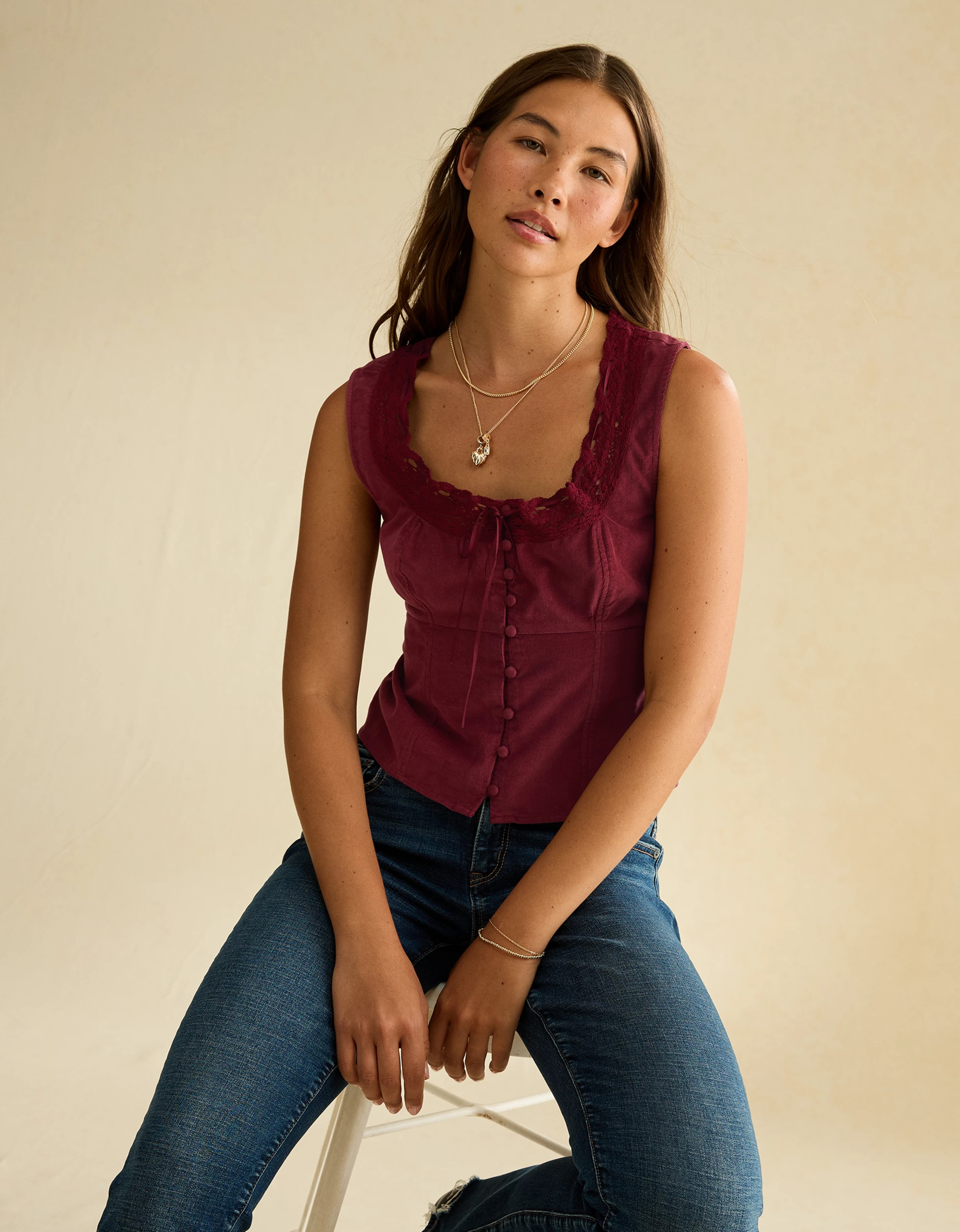 AE Lace-Trim Scoop Neck Tank | American Eagle Outfitters (US & CA)