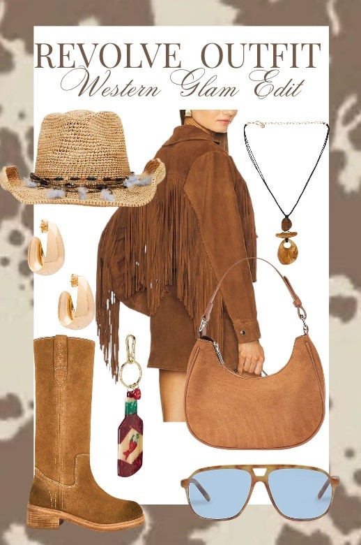 Suede on suede = the ultimate western power move 🤎✨
Fringe jacket, tall caramel boots, and a woven hat with feather details — styled with warm gold hoops, a statement pendant, and a soft tan shoulder bag for that effortless desert-luxe vibe. This is rich cowgirl energy, polished but still playful.
Everything from my Western Glam Edit is linked on LTK 🤍 #WesternGlam #SuedeSeason #CowgirlChic #RevolveStyle #NeutralLuxury


#LTKootd #LTKgrwm #LTKdayinmylife