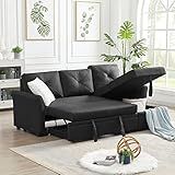 GODAFA 83" Reversible L-Shaped Sofa Bed Pull Out Sleeper 3-Seater Couch with Storage Chaise for Livi | Amazon (US)