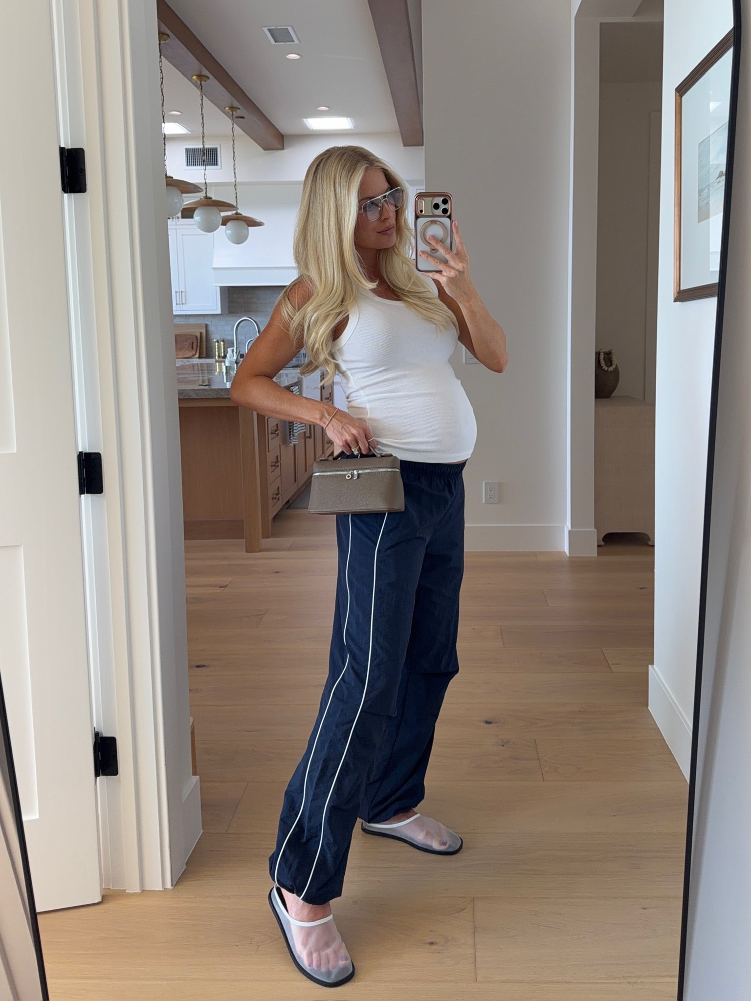 Wearing a med in tank & pant (sized up for pregnancy, admiral/white pant), shoes are tts, code “KPGS2020!” for discount on bracelet and pointer ring finger! #kathleenpost

Casual chic outfit, errands outfit, bump friendly, maternity look

#LTKSeasonal #LTKBump #LTKootd