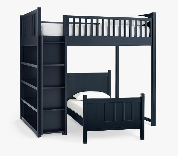 Camp Loft & Lower Bed Set, Twin, Navy | Pottery Barn Kids