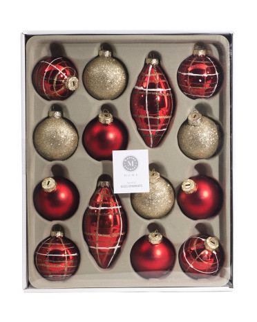 14pk 2in Mixed Glass Ornaments | TJ Maxx