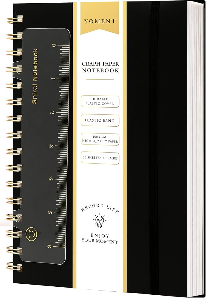 Yoment Graph Paper Spiral Notebook A5 Graphing Notebook 160 Pages Graph Paper Notebook Spiral Bou... | Amazon (US)