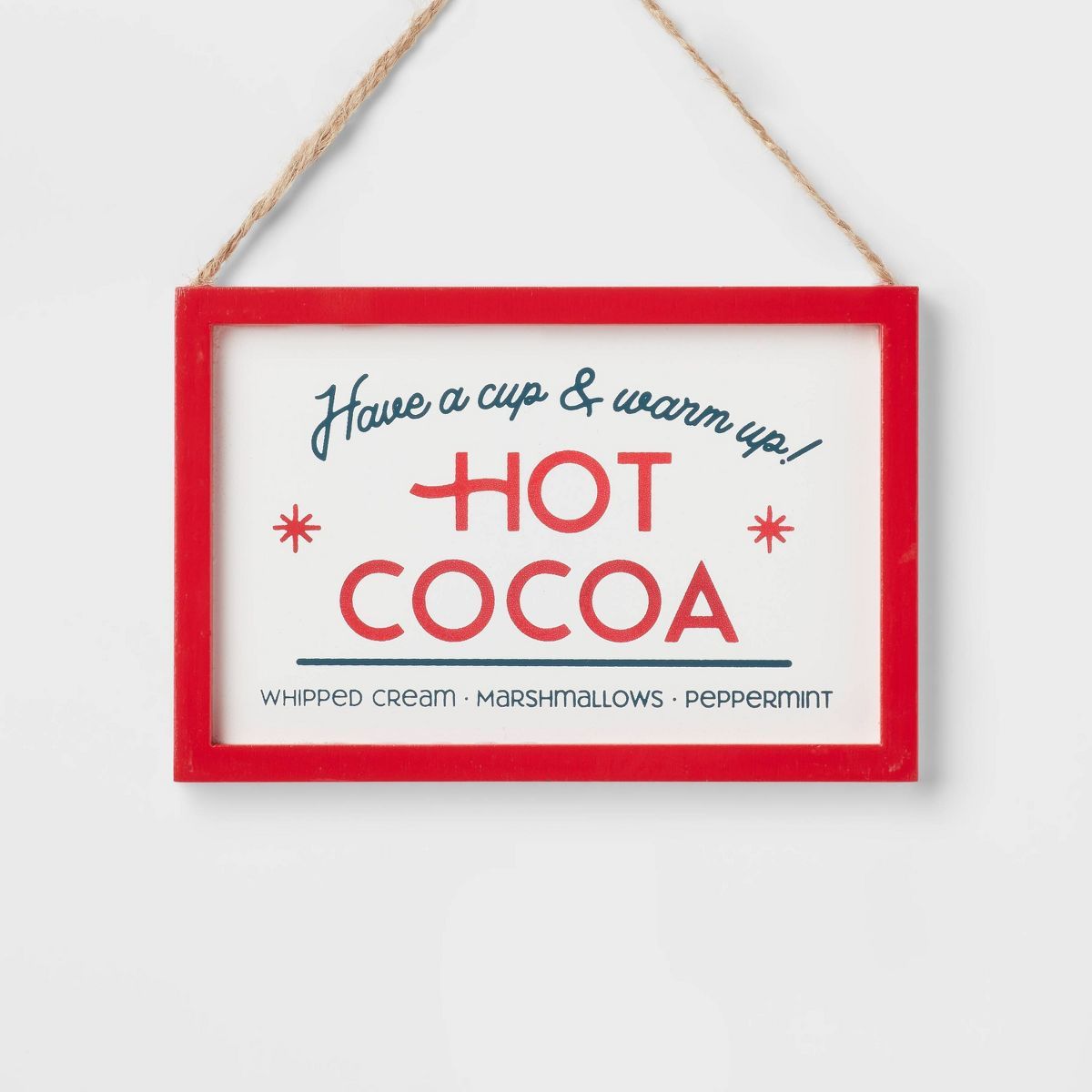 Wood 'Hot Cocoa' Sign Christmas Tree Ornament Red/White - Wondershop™ | Target