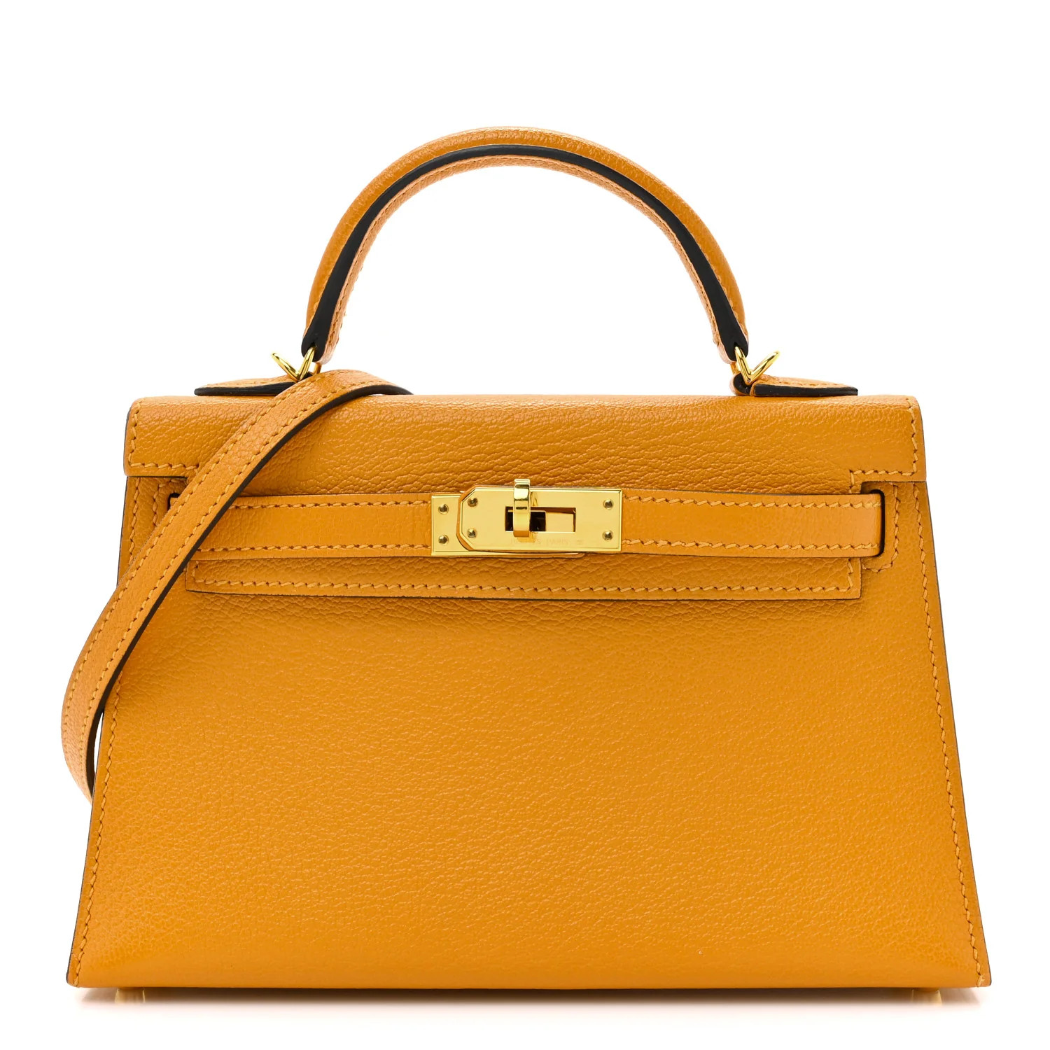 Chevre Mysore Mini Kelly Sellier 20 Jaune D'or | FASHIONPHILE (US)