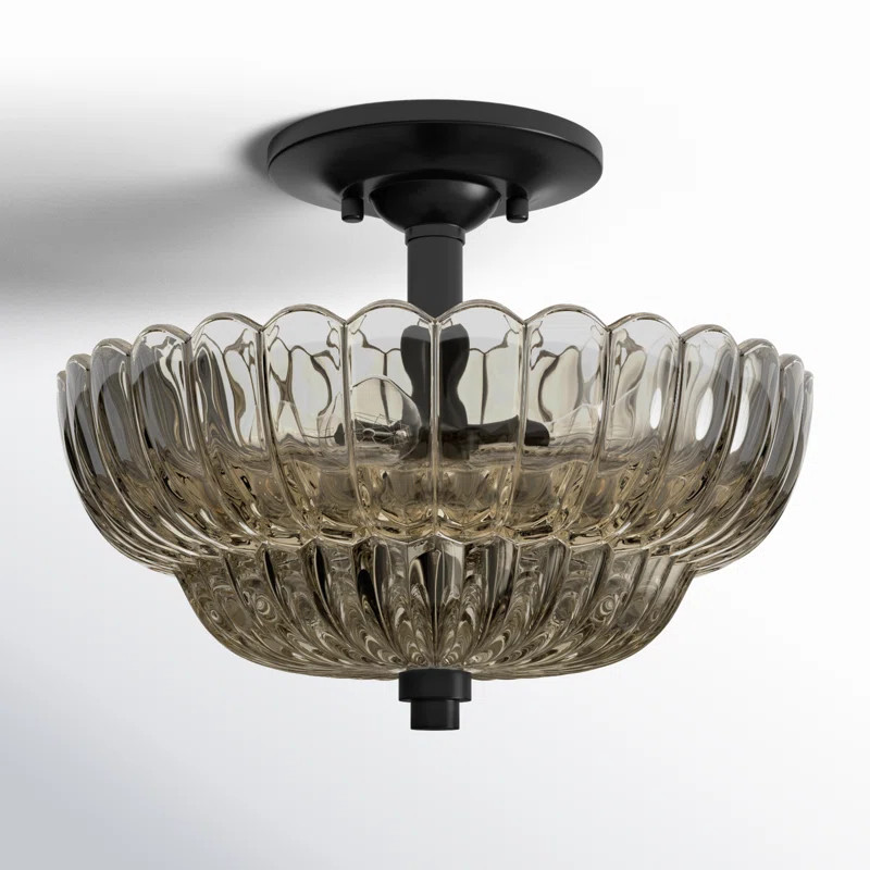 Alaina 3 Light Glass Semi Flush Mount | Joss & Main