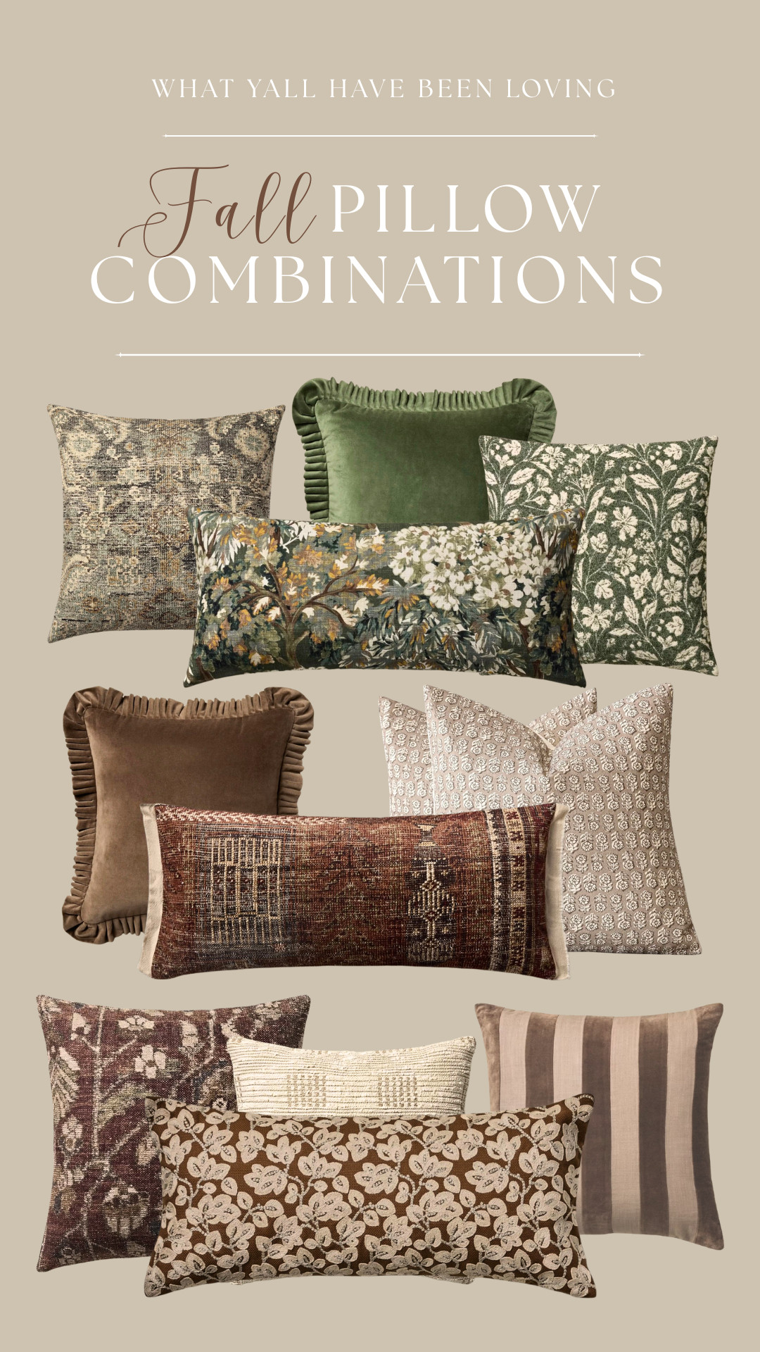 Fabulous fall pillow combos for your living room & bedroom from @Lolio




home decor, throw pillows, fall inspo, fall decor, fall home, pillow roundup, floral pillows, home inspo, home decor, new home 

 #LTKSeasonal #LTKHome