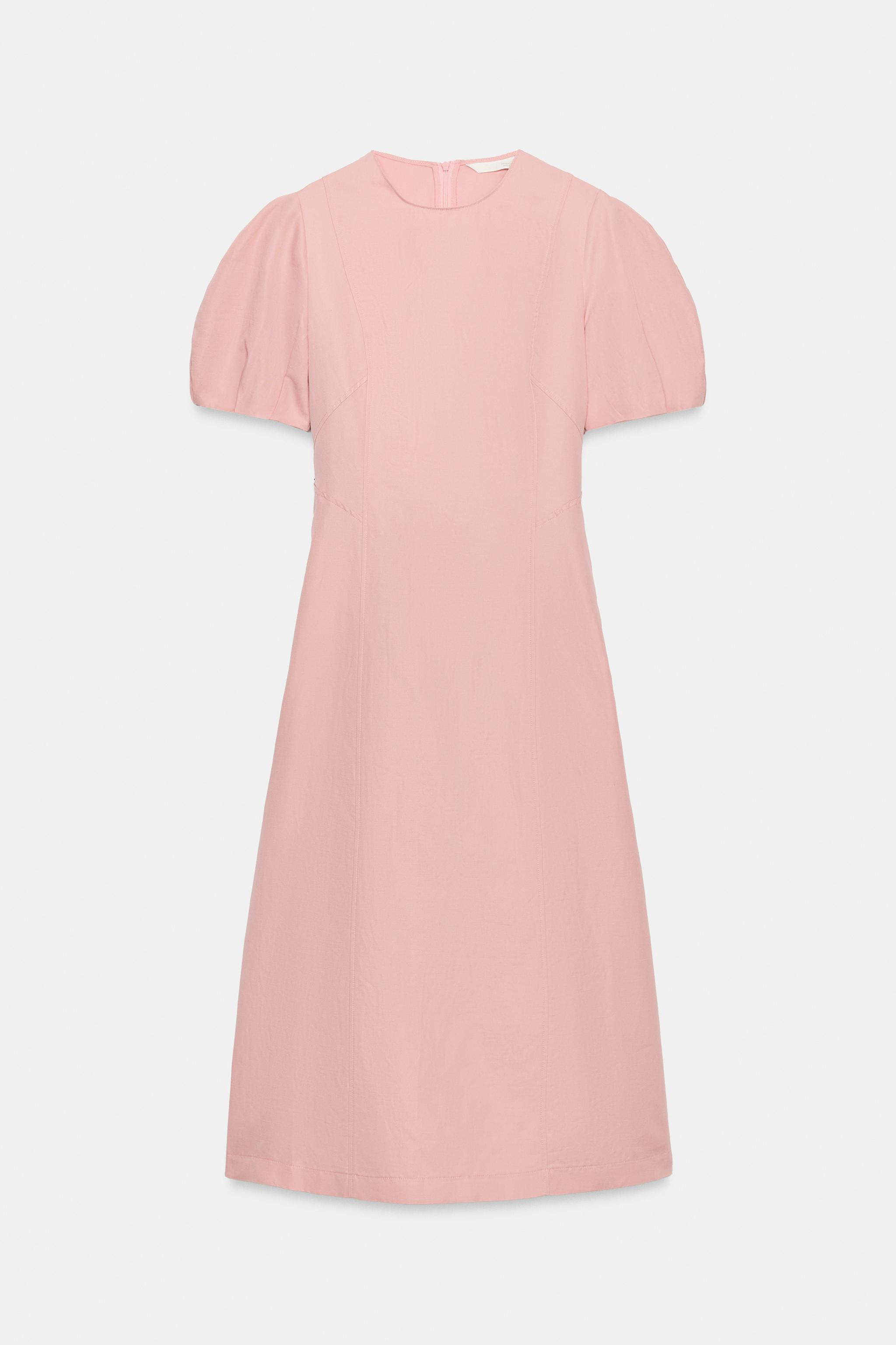 ZW COLLECTION LINEN BLEND MIDI DRESS | Zara US