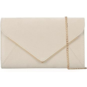Faux Suede Women Evening Bag Foldover Clutch Purse Cocktail Prom Party Formal Envelope Handbag | Amazon (US)