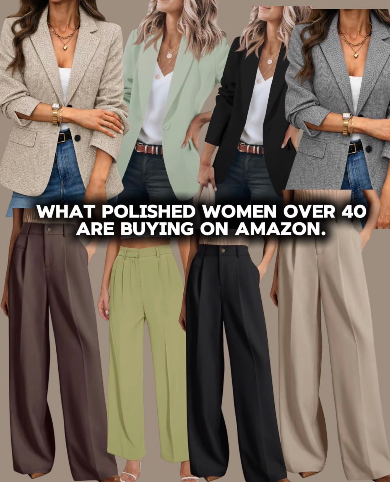 Polished doesn’t have to mean pricey 🤍
These Amazon finds are affordable, great quality, and give you that tailored, put-together look in seconds. Structured blazer + flattering wide-leg trousers = instant confidence.
Classic neutrals you’ll wear on repeat — without overspending.

Amazon fashion for women over 40 | affordable polished outfits | elevated basics on a budget | wide leg trousers outfit | structured blazer outfit | timeless neutral style | minimalist outfits for women 40+ | look expensive on a budget


#LTKOver40 #LTKSaleAlert #LTKootd