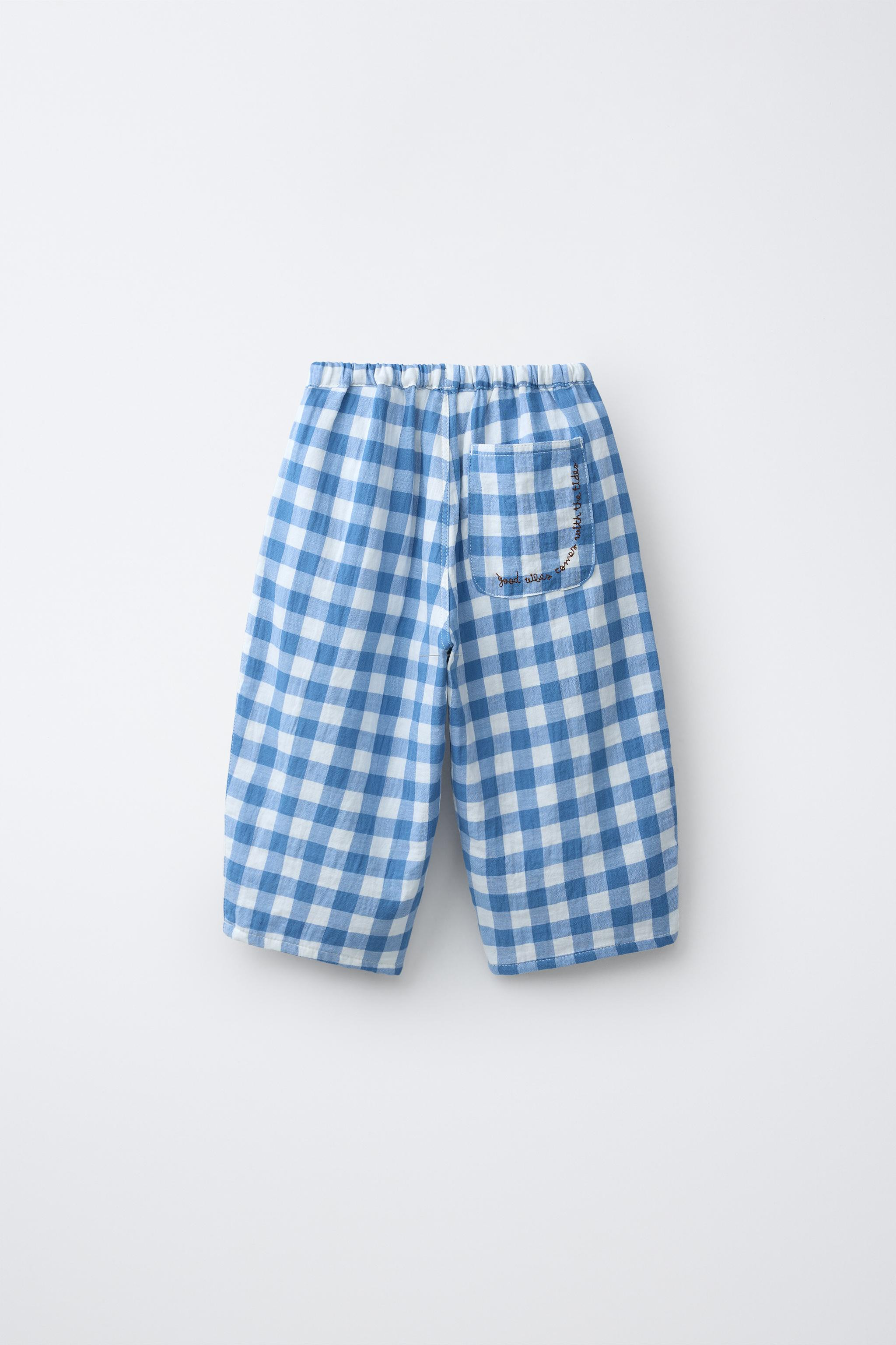 TEXTURED GINGHAM TROUSERS | Zara UK