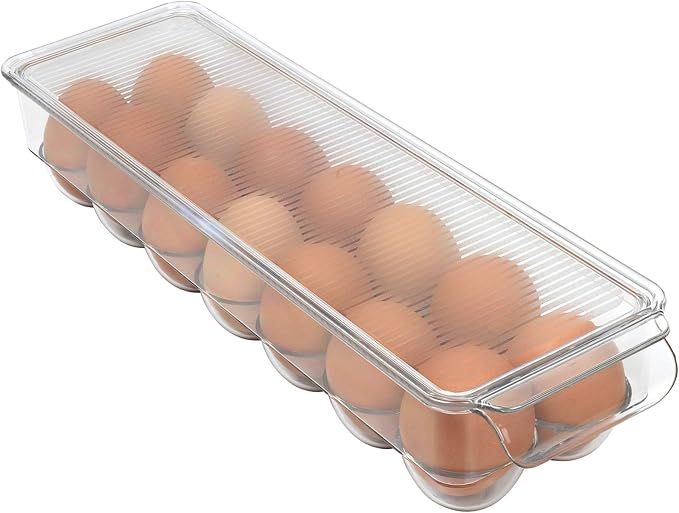 Greenco Stackable Refrigerator Egg Storage Bin With Lid, Stores 14 Eggs, Clear | Amazon (US)