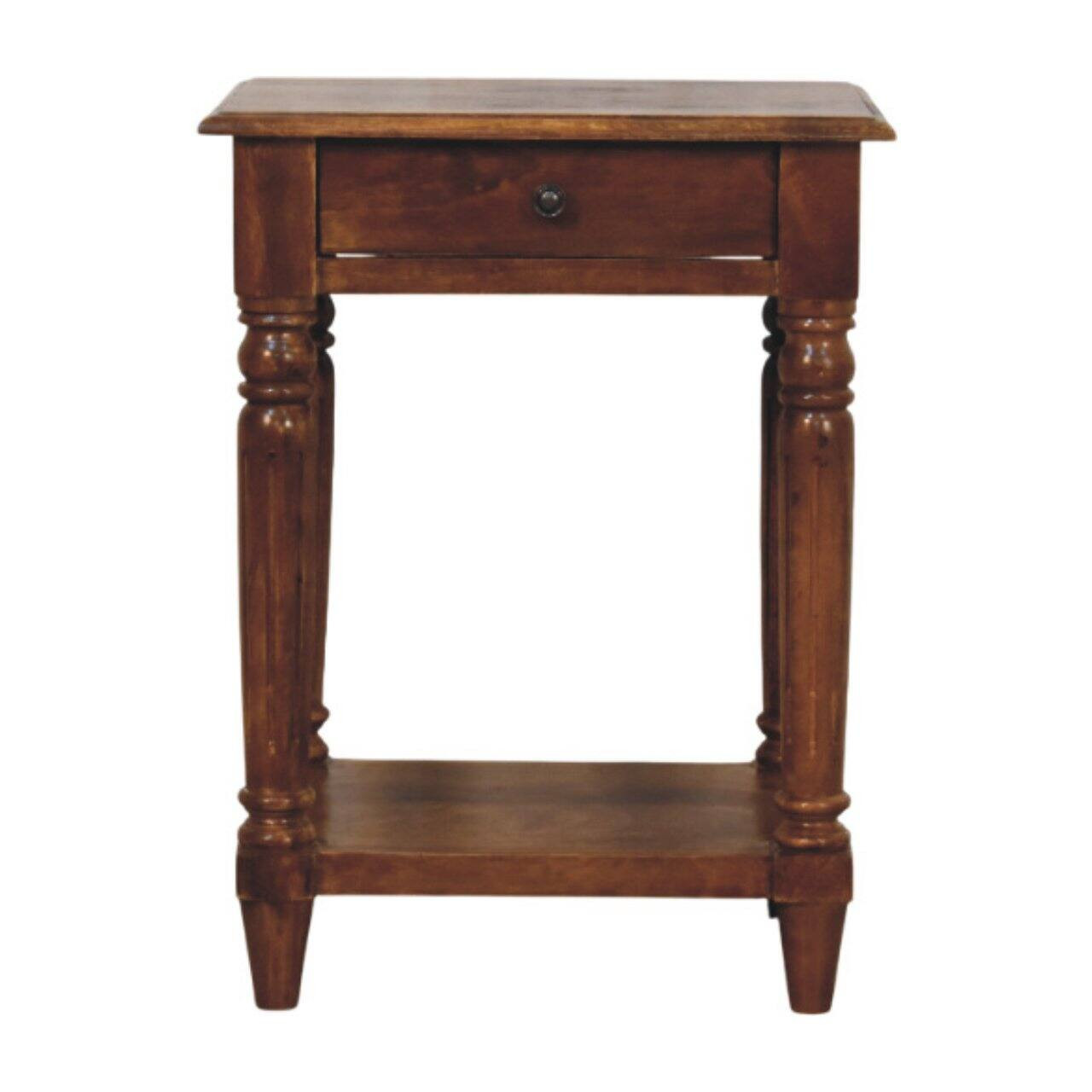 Artisan Furniture - Turned legs Chestnut 1 Drawer Side Table - Brown | Best Buy U.S.