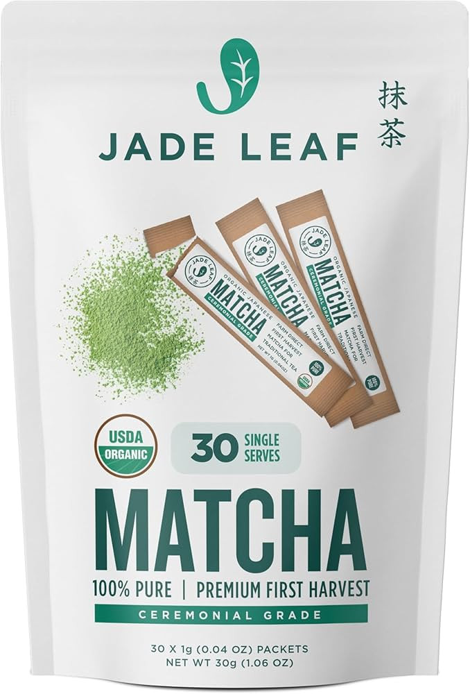 Jade Leaf Matcha Organic Premium Ceremonial Grade Matcha Green Tea Powder - Japanese - Single Ser... | Amazon (US)