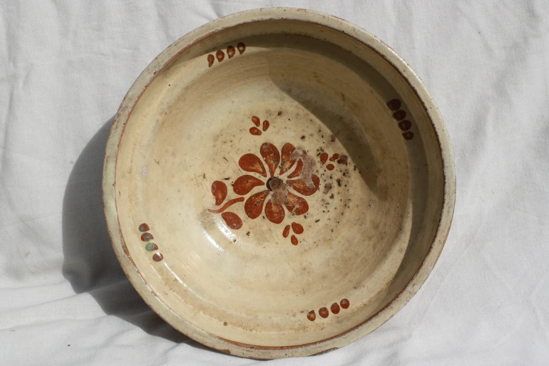 Antique Folk Hungarian Country Style Flower Designed White 19th Cnetury Peasant Plate Bowl - Etsy | Etsy (US)