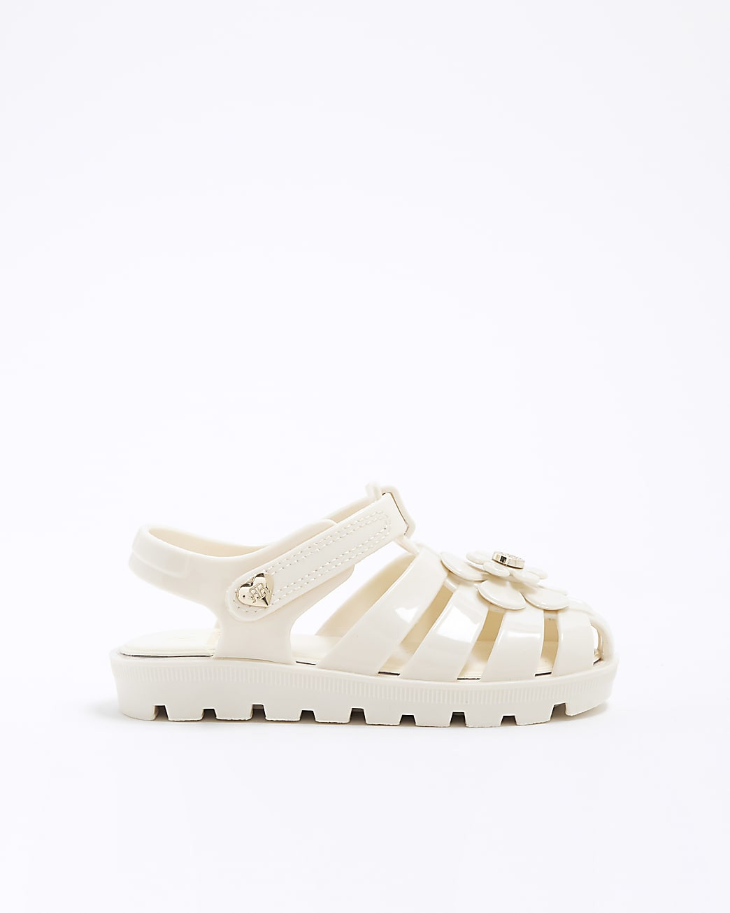 Mini Girls Cream Floral Jelly Sandals | River Island UK & IE