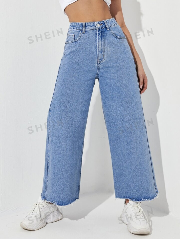 SHEIN EZwear High Waist Wide Leg Jeans | SHEIN