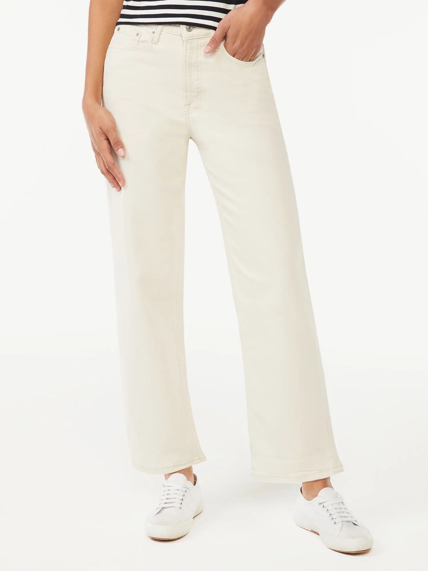 Free Assembly Women's High Rise Cropped Straight Jeans - Walmart.com | Walmart (US)