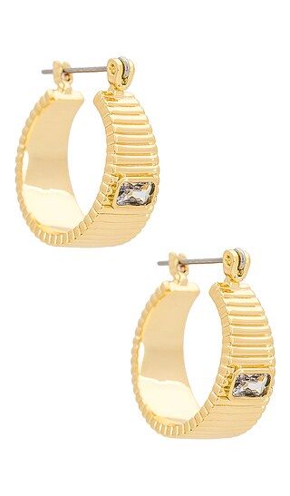 Francois Ridged Hoops in Gold | Revolve Clothing (Global)