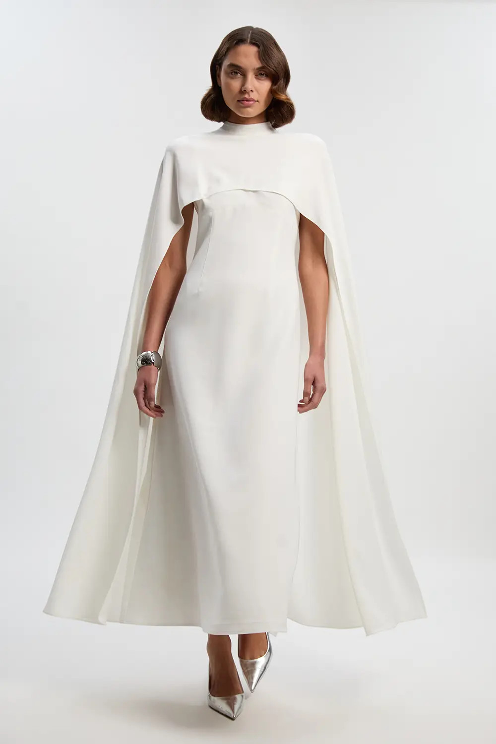 Dresses | Tailored Cape Detail Maxi Dress | KarenMillen | Karen Millen UK + IE + DE + NL