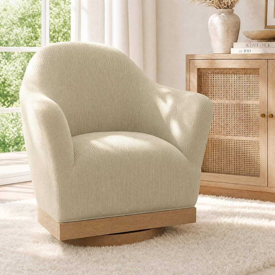 SUNSHINE VALLEY Swivel Accent Chair, High-Back Barrel Chair with Reinforced Hardwood Frame, 360\u... | Amazon (US)