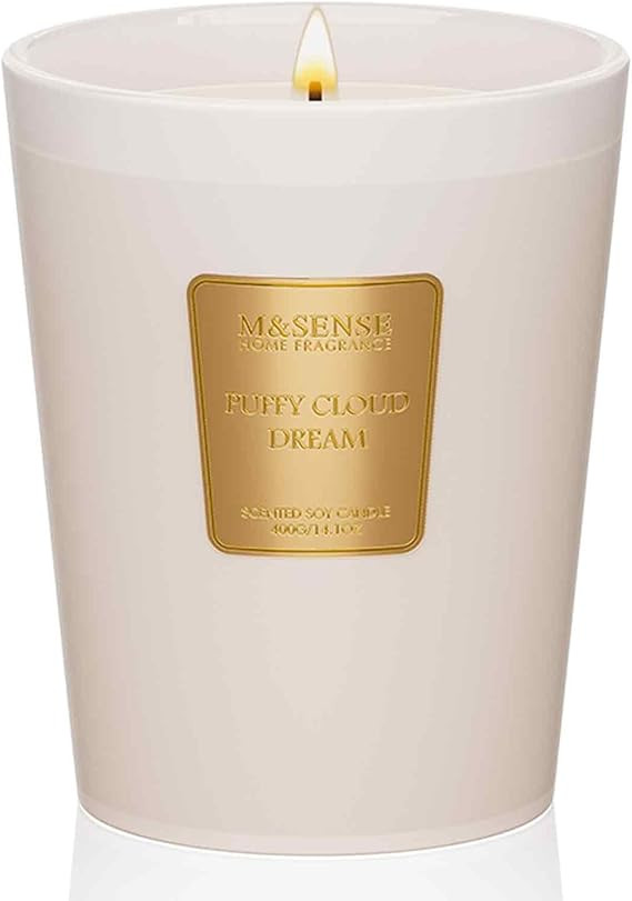M&SENSE Puffy Cloud Dream Soy Candle, 14.1oz 60H Long Lasting, Aromatherapy Candle for Nursery Ca... | Amazon (US)