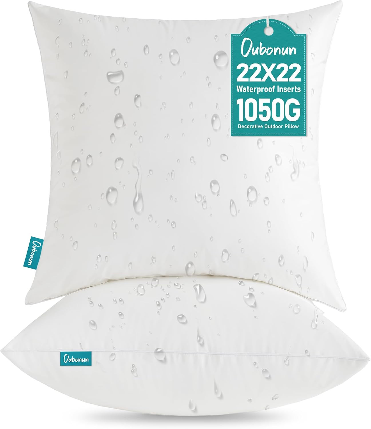 Oubonun Waterproof Outdoor Pillow Inserts 22 x 22 Set of 2, Square Pillows | Amazon (US)