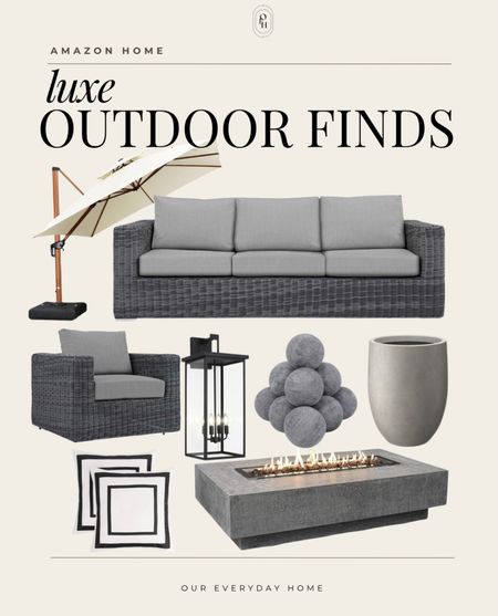 Luxe outdoor amazon finds for your patio or outdoor space! 

Living room inspiration, home decor, our everyday home, console table, arch mirror, faux floral stems, Area rug, console table, wall art, swivel chair, side table, coffee table, coffee table decor, bedroom, dining room, kitchen,neutral decor, budget friendly, affordable home decor, home office, tv stand, sectional sofa, dining table, affordable home decor, floor mirror, budget friendly home decor, dresser, king bedding, oureverydayhome 

#LTKStyleTip #LTKHome #LTKSeasonal