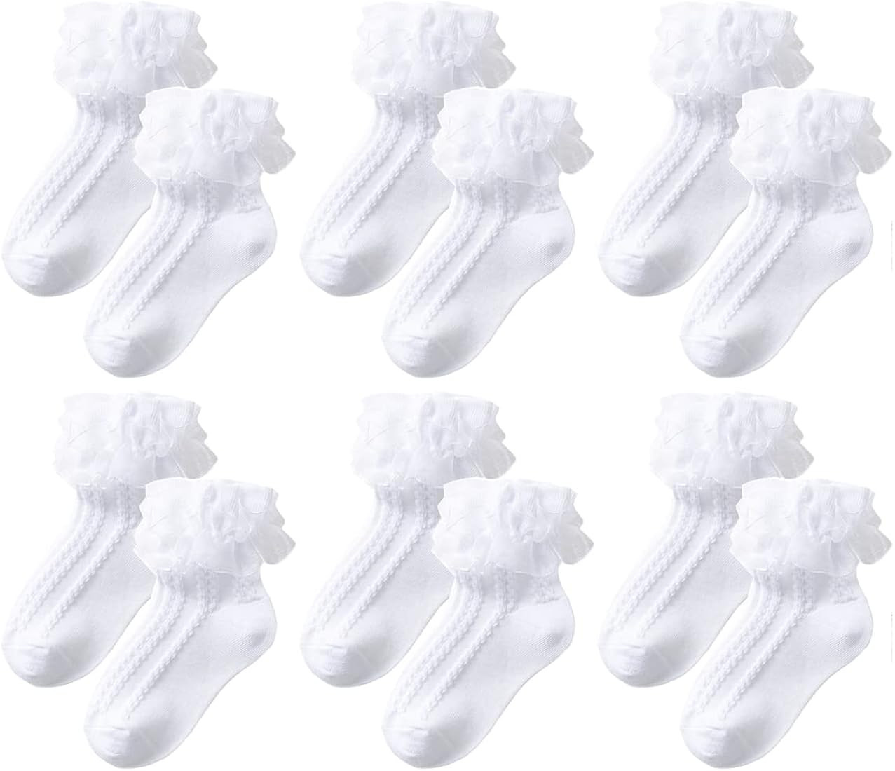 Toptim Big Little Girls' Dress Socks Princess Teens Dance Sock Lolita Ankle Sock 1-16Y | Amazon (US)