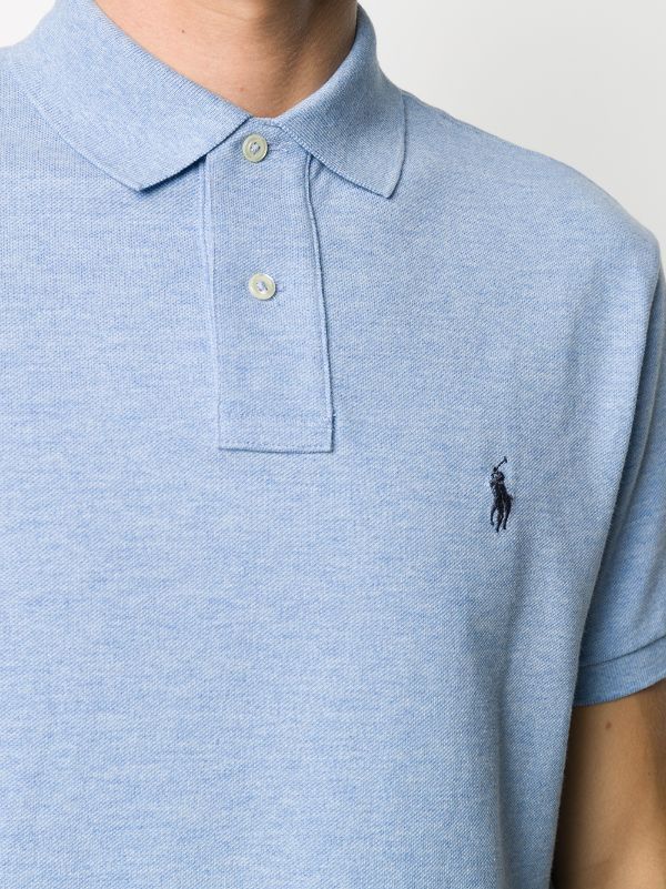 Polo Ralph Lauren Blue Embroidered Motif Polo Shirt - Farfetch | Farfetch Global