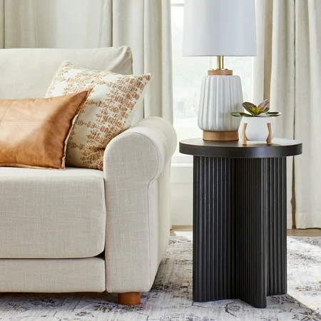 Better Homes & Gardens Lillian Fluted End Table, Black | Walmart (US)