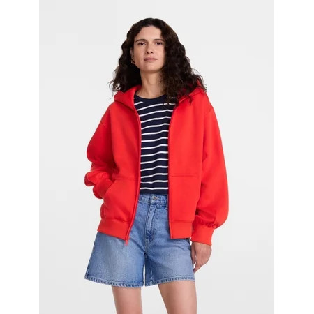 Scenario Women s and Women s Plus Zip Front Fleece Hoodie Jacket  Sizes XS-4X | Walmart (US)