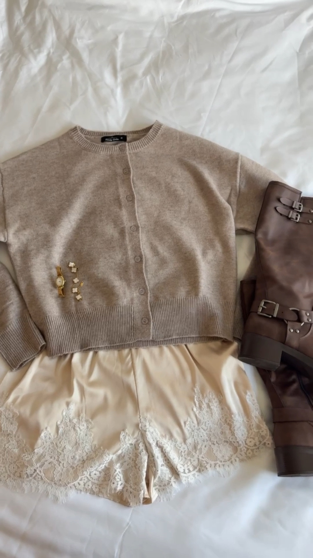 Spring outfit idea from @amazon @amazonfashion 🤎

Satin shorts, satin lace shorts, brown boots, Amazon fashion 

#LTKSeasonal #LTKgrwm #LTKootd