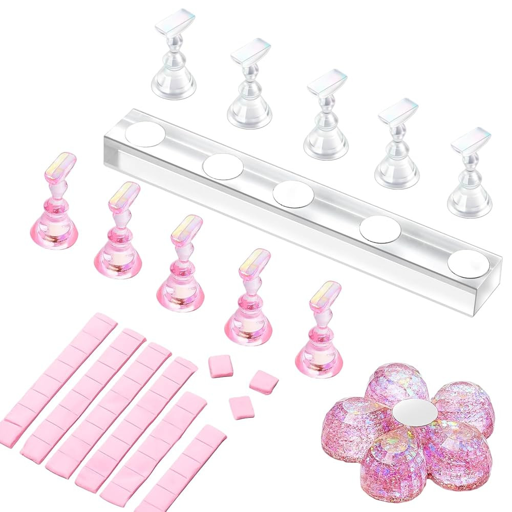 Makartt Nail Stand for Press On Nails Display Practice Art Magnetic Fake Nail Holder for Painting... | Amazon (US)