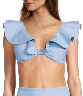 Antonio Melani Solid Bonded Ruffle Bralette Swim Top | Dillard's | Dillard's