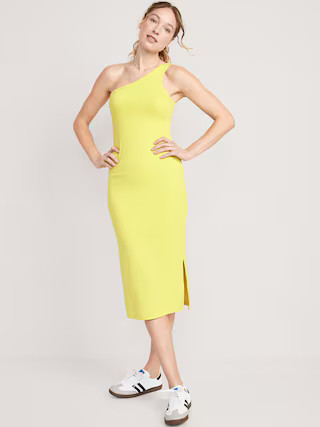 UltraLite One-Shoulder Rib-Knit Dress | Old Navy (US)