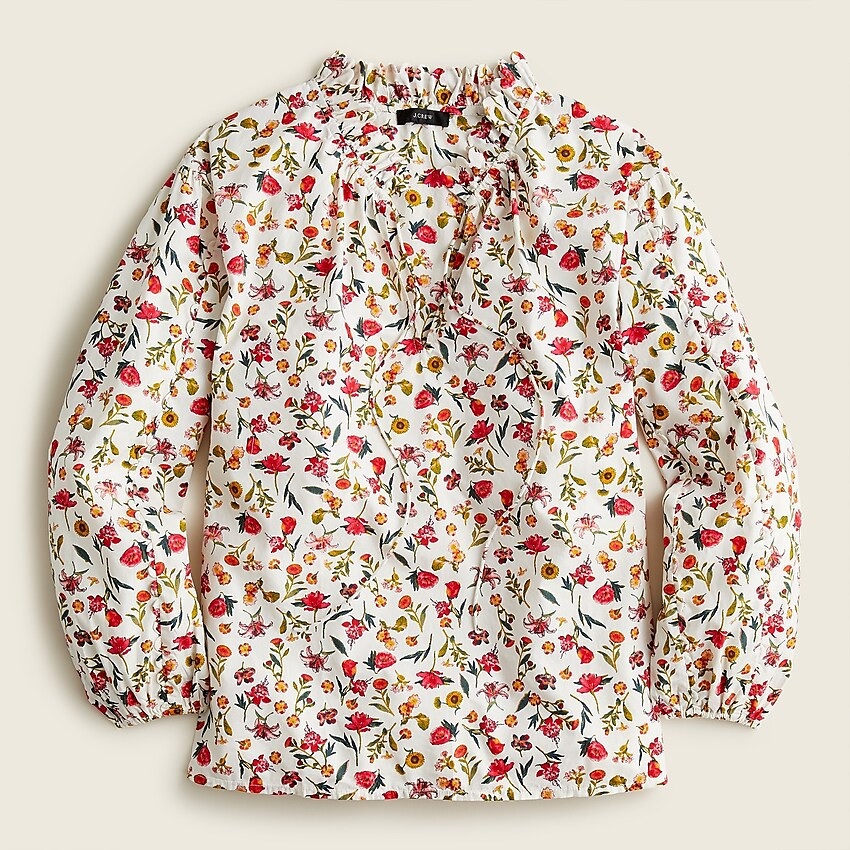 J.Crew: Scalloped Tie-neck Top In Vintage Floral For Women | J. Crew US