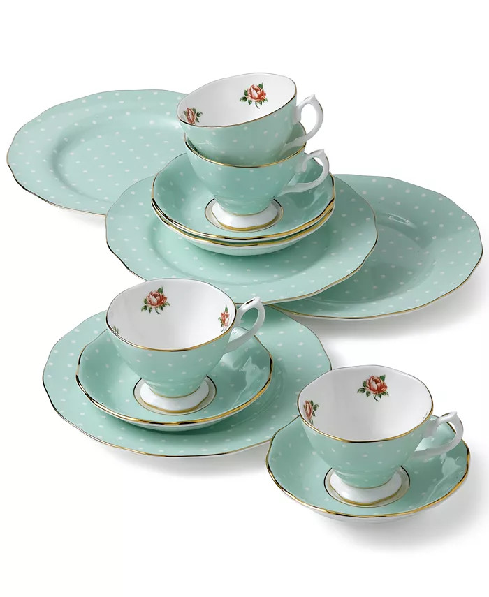 Royal Albert Polka Rose 12-Piece Set - Macy's | Macy's