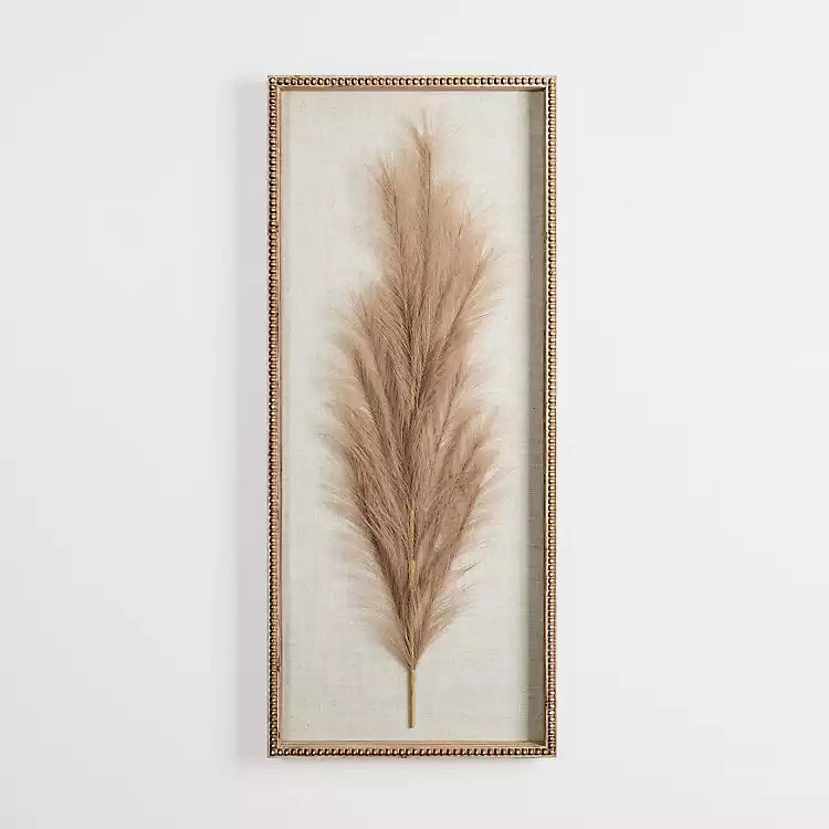 Faux Pampas Grass Beaded Frame Wall Plaque | Kirkland's Home