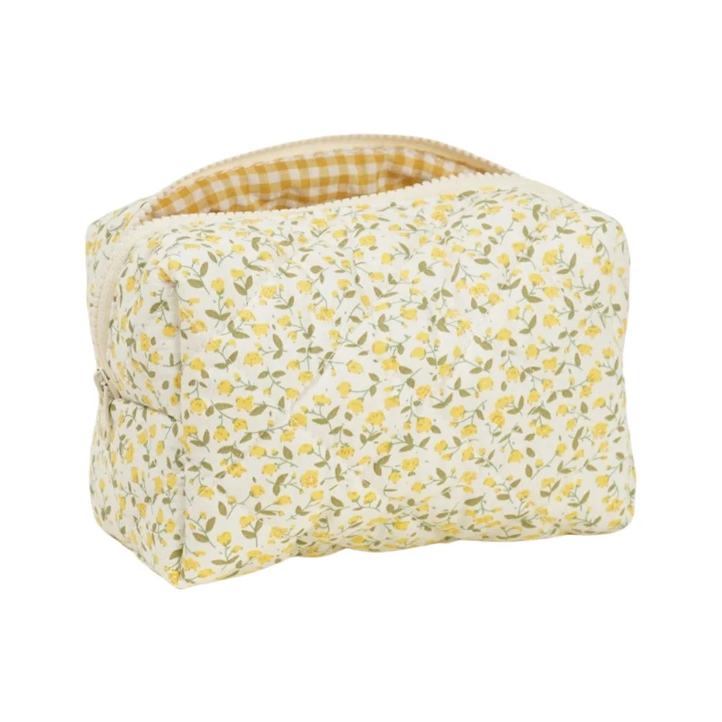 Large Capacity Cotton Floral Quilted Makeup Bag Cosmetic Pouches Accessory Storage Organized For ... | Walmart (US)