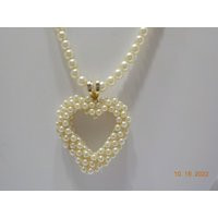 Vintage Faux Pearl Heart Pendant Necklace | 5175 Can Be Worn With Or The | Etsy (US)