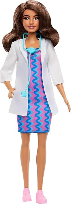 Barbie Careers Doctor Fashion Doll Wearing Removable Look with White Coat, Dress & Shoes, Plus St... | Amazon (US)