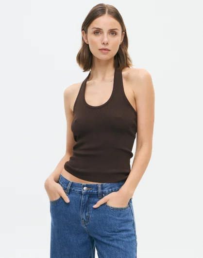 Knit Scoop Neck Halter Top in Fudge Fantasy | Glassons AU | Glassons (Australia)