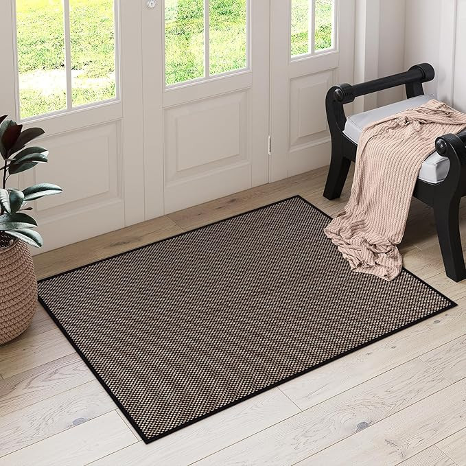 Lahome Farmhouse Bathroom Rugs, 2x3 Black Entryway Rug Washable Kitchen Door Mat Indoor Entrance,... | Amazon (US)