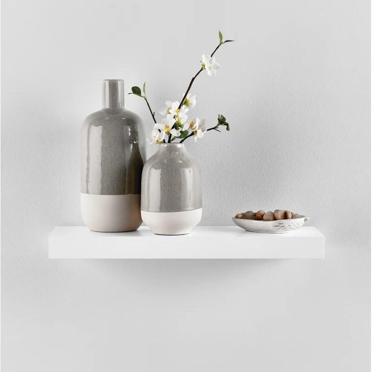 Mainstays White 18" Wood Floating Shelf | Walmart (US)