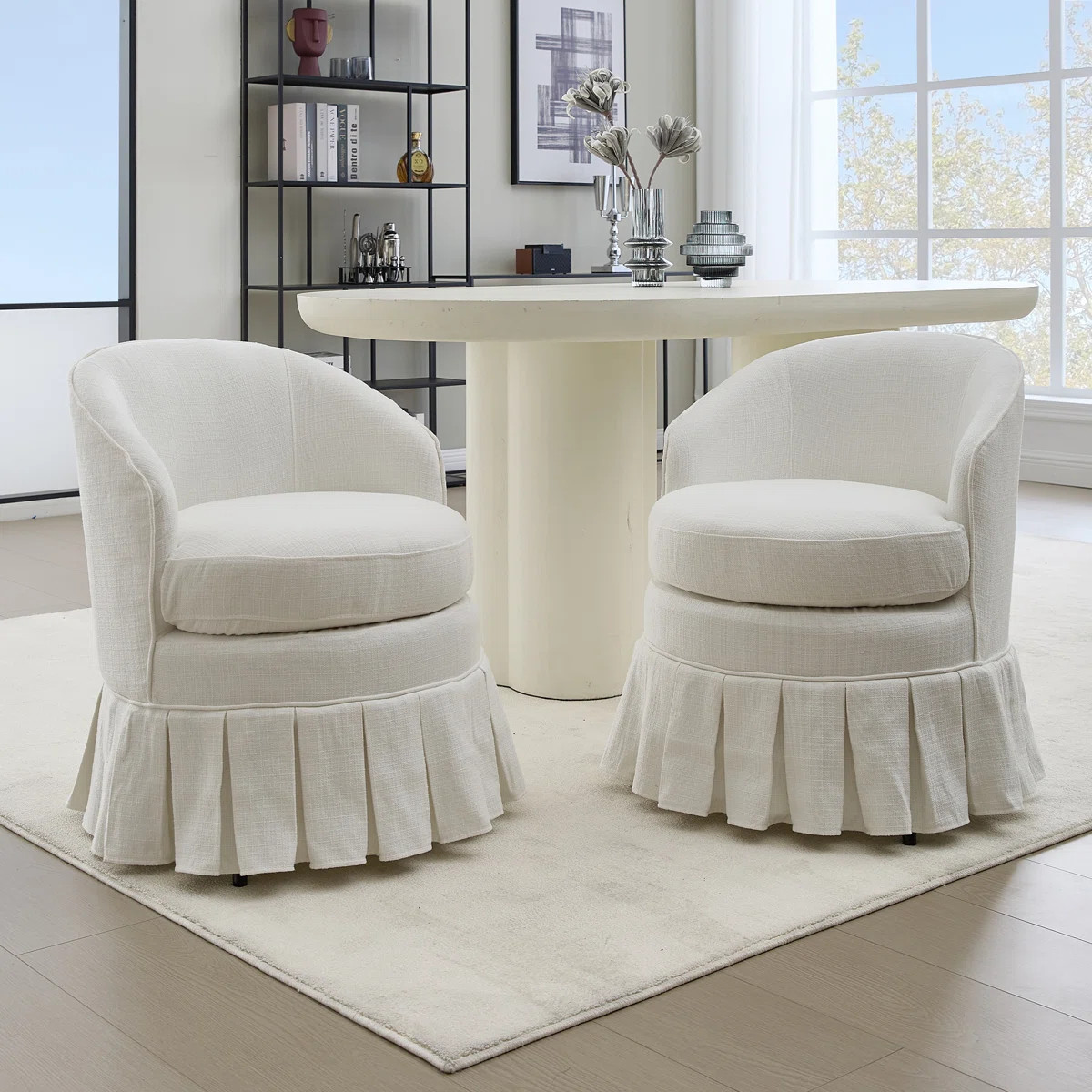Linen Upholstered Barrel Chairs (Set of 2) (Set of 2) | Wayfair North America