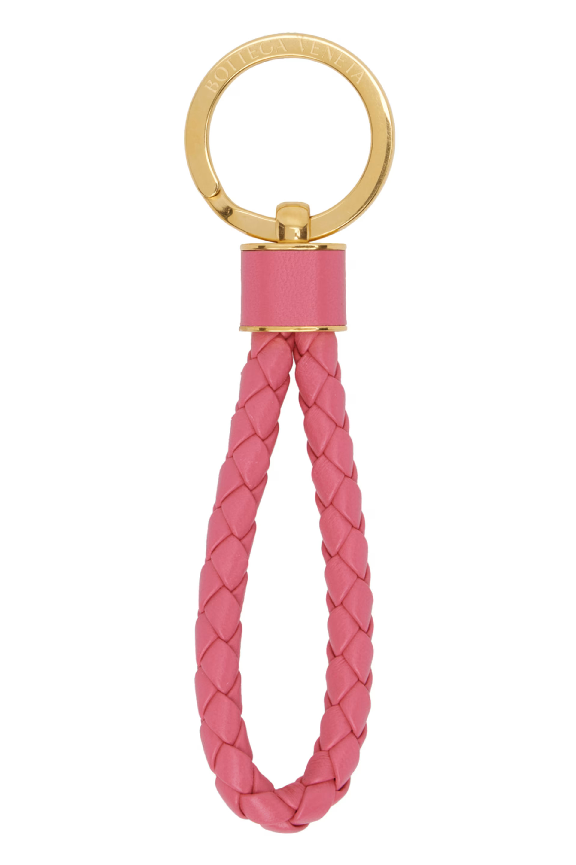 Bottega Veneta - Pink Intrecciato Keychain | SSENSE