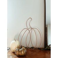 Copper Pumpkin | One Line Halloween Decor Minimal Fall | Etsy (US)