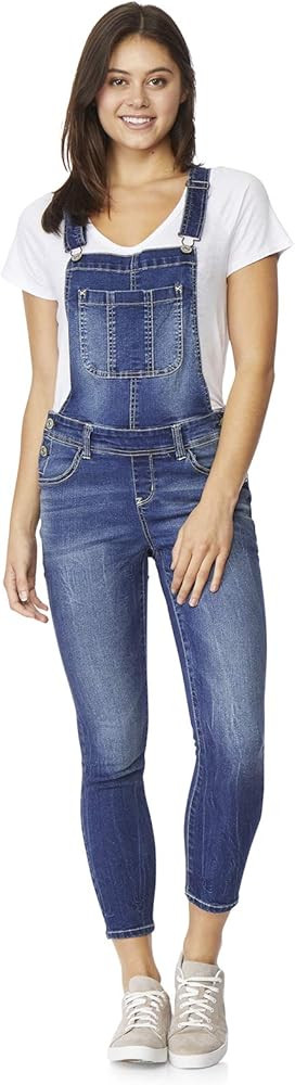 WallFlower Women's Juniors Plus-Size Stretch Skinny Overalls | Amazon (US)